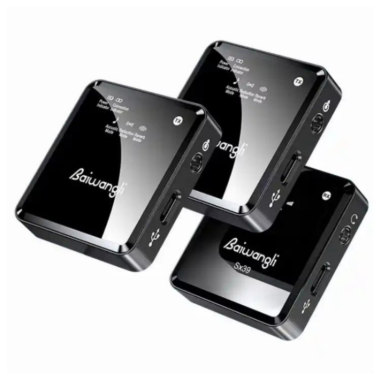 SX39 Per iPhone Microfono wireless lavalier con riduzione del rumore con doppio trasmettitore + ricevitore, For iPhone SX39 Per iPhone Microfono wireless lavalier con riduzione del rumore con doppio trasmettitore + ricevitore, For iPhone